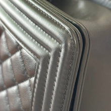 Load image into Gallery viewer, Chanel Small Black Lambskin Boy Bag with Aged Gold Hardware