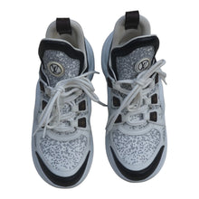 Load image into Gallery viewer, Louis Vuitton Archlight Sneaker in White &amp; Silver Glitter