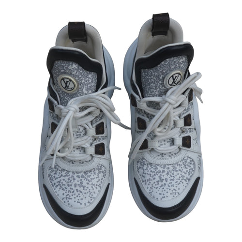 Louis Vuitton Archlight Sneaker in White & Silver Glitter