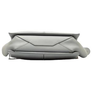 Celine Smooth Calfskin Tri-Fold Clutch on Chain Grey