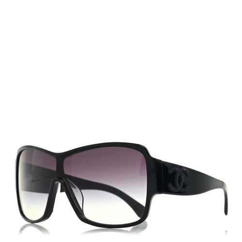 Chanel Acetate Shield Sunglasses 5449-A Black