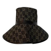 Load image into Gallery viewer, Gucci Monogram Wide Brim Hat in Black Denim