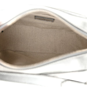 Gucci Metallic Silver Sakai Be Green Calfskin Stitched Blondie