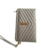 Load image into Gallery viewer, Saint Laurent Grain De Poudre Chevron Monogram Large Bill Pouch