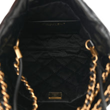 CHANEL Shiny Calfskin Quilted Mini Chanel 22 Navy Blue 1270083