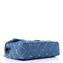 Load image into Gallery viewer, Chanel Frayed Denim Quilted Large Blue Flap