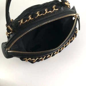 Chanel Top Handle Clutch Black Nylon