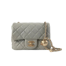 Load image into Gallery viewer, Chanel Pearl Crush Mini Square Grey 22C Lambskin