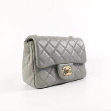 Load image into Gallery viewer, Chanel Pearl Crush Mini Square Grey 22C Lambskin