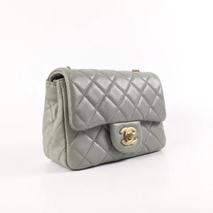 Chanel Pearl Crush Mini Square Grey 22C Lambskin