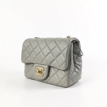 Load image into Gallery viewer, Chanel Pearl Crush Mini Square Grey 22C Lambskin