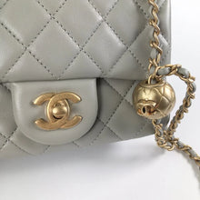 Load image into Gallery viewer, Chanel Pearl Crush Mini Square Grey 22C Lambskin