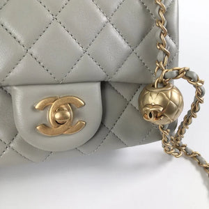 Chanel Pearl Crush Mini Square Grey 22C Lambskin