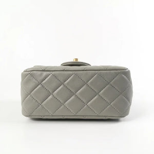 Chanel Pearl Crush Mini Square Grey 22C Lambskin