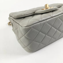 Load image into Gallery viewer, Chanel Pearl Crush Mini Square Grey 22C Lambskin