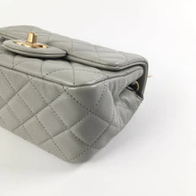 Load image into Gallery viewer, Chanel Pearl Crush Mini Square Grey 22C Lambskin