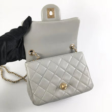 Load image into Gallery viewer, Chanel Pearl Crush Mini Square Grey 22C Lambskin