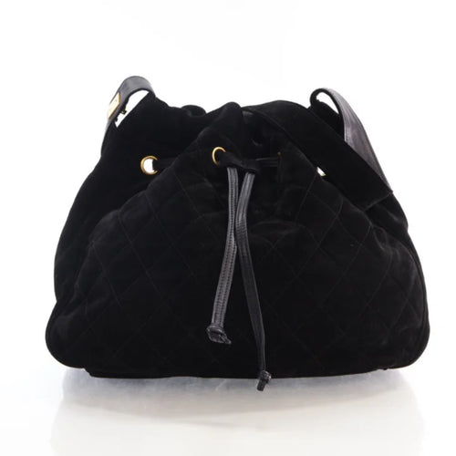 Chanel Vintage Bucket Bag Black Suede