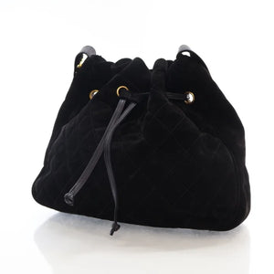 Chanel Vintage Bucket Bag Black Suede