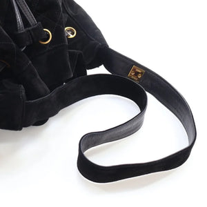 Chanel Vintage Bucket Bag Black Suede