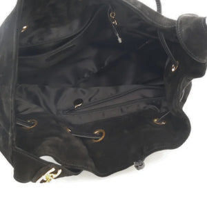 Chanel Vintage Bucket Bag Black Suede