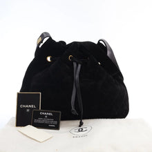 Load image into Gallery viewer, Chanel Vintage Bucket Bag Black Suede