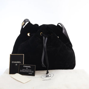 Chanel Vintage Bucket Bag Black Suede