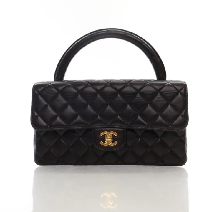 Chanel Vintage Top Handle Black Lambskin