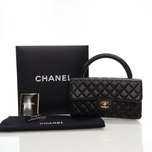 Chanel Vintage Top Handle Black Lambskin