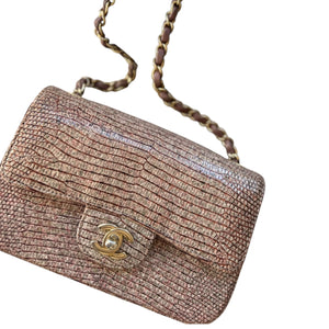 Chanel Mauve Taupe Lizard Handbag 2018/2019