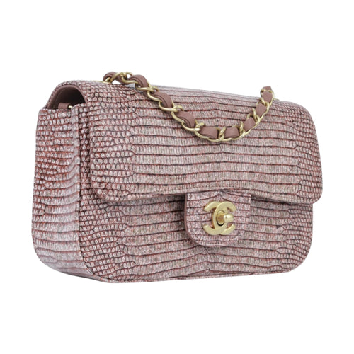 Chanel Mauve Taupe Lizard Handbag 2018/2019