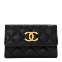 Load image into Gallery viewer, Chanel 25P Black Caviar Flap Card Holder