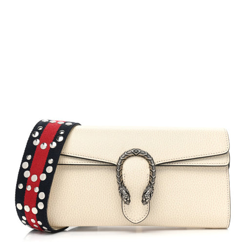 Gucci Dollar Calfskin Web Small Dionysus Crossbody Bag Mystic White