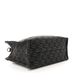 Gucci Denim Ophidia GG Monogram Tote Medium Black Grey