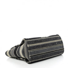 Load image into Gallery viewer, Chanel Striped Canvas Small Deauville Tote Dark Grey