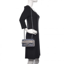 Load image into Gallery viewer, Chanel Striated Denim Quilted Classics in Fabrics Mini Rectangular Flap Blue