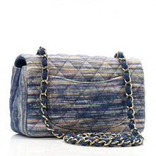 Load image into Gallery viewer, Chanel Striated Denim Quilted Classics in Fabrics Mini Rectangular Flap Blue