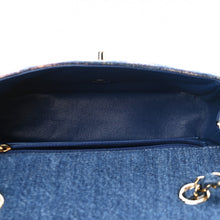 Load image into Gallery viewer, Chanel Striated Denim Quilted Classics in Fabrics Mini Rectangular Flap Blue