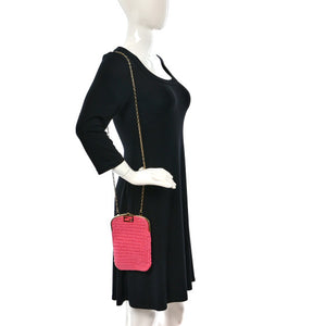 Fendi Fabric Crochet Baguette Phone Bag Rosa