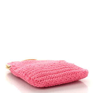 Fendi Fabric Crochet Baguette Phone Bag Rosa