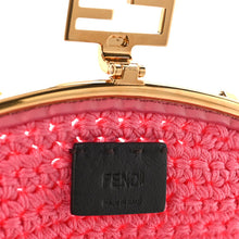 Load image into Gallery viewer, Fendi Fabric Crochet Baguette Phone Bag Rosa