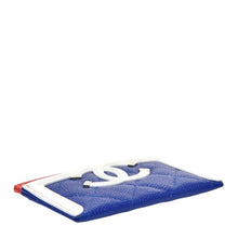Load image into Gallery viewer, Chanel Caviar Quilted Filigree Card Holder Red White &amp; Blue