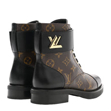 Load image into Gallery viewer, Louis Vuitton Calfskin Monogram Wonderland Flat Ranger Boots
