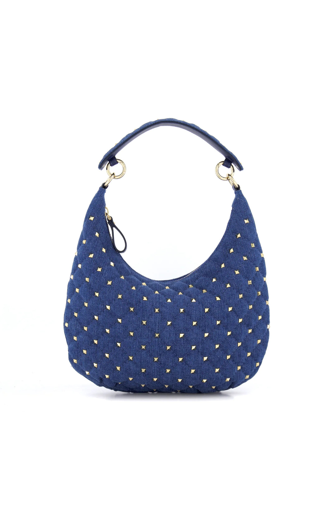 Valentino Denim Small Rockstud Hobo