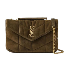 Load image into Gallery viewer, Saint Laurent Brown Toy Puffer Matelassé Leather-Trimmed Suede Shoulder Bag