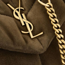 Load image into Gallery viewer, Saint Laurent Brown Toy Puffer Matelassé Leather-Trimmed Suede Shoulder Bag