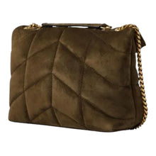 Load image into Gallery viewer, Saint Laurent Brown Toy Puffer Matelassé Leather-Trimmed Suede Shoulder Bag