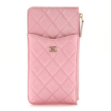 Load image into Gallery viewer, Chanel Iridescent Pink Caviar Quilted Flat Wallet