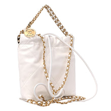 Load image into Gallery viewer, Chanel Shiny Calfskin Quilted Mini Chanel 22 White