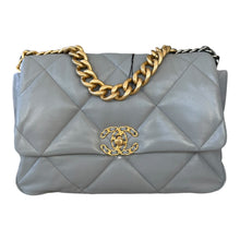 Load image into Gallery viewer, Chanel Grey Quilted Goatskin Medium 19 Bag Ruthenium and Gold Hardware